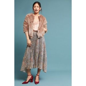 Anthropologie Maeve Glimmered Metallic Skirt